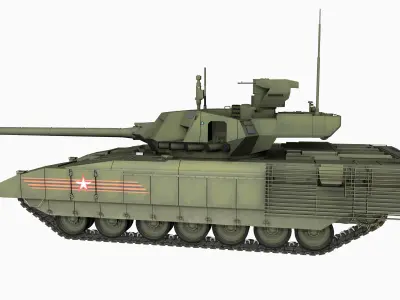 T-14 Armata Russian MBT Game Model PBR Low-poly 3D model