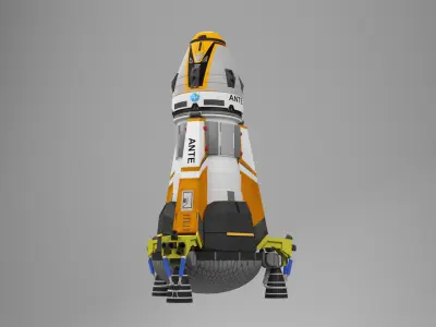 3D Spaceship Low-poly 3D model purchase