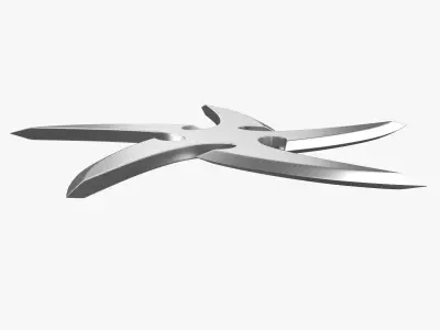 Shuriken metal star symbol 3D model
