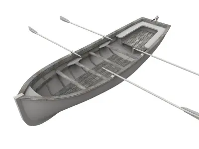Row Boat Low-poly 3D model
