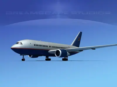 Boeing 767-200ER United 3D model