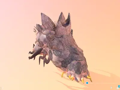 REd VElvet Sandworm Monster Run 3D model