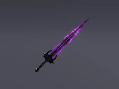 Fantasy Shadow Sword - Elemental Sword Low-poly 3D model