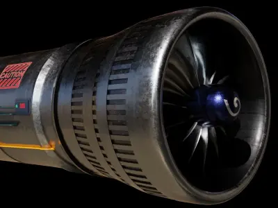 Turbine 3D model jet engine Low-poly 3D model
