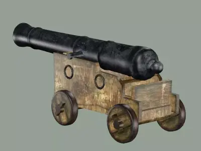 Vintage Cannon Mortar Low-poly 3D Model Low-poly 3D model