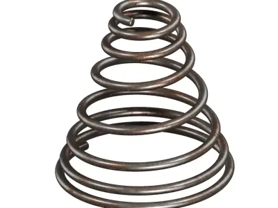 Rusty Steel Conical Spring 3D model