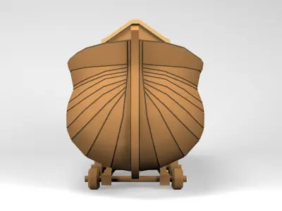 Cartoon Noah Ship Low-poly 3D model