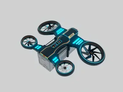 scifi cargo drone futuristic  3D model