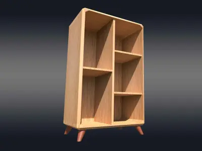 Low Poly Wooden Cabinet  Free low-poly 3D model