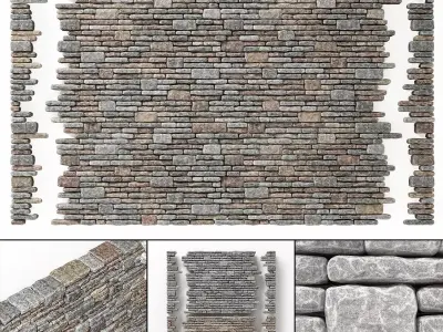 Brick rock facture many part 3D model