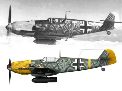 Messerschmitt - BF-109 E - Black 5 3D model