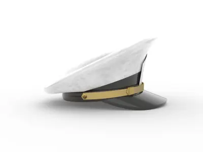 Navy Officer Cap Hat Man 3D model