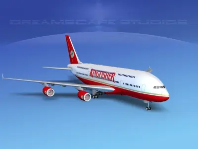 Airbus A380-800 Kingfisher 3D model