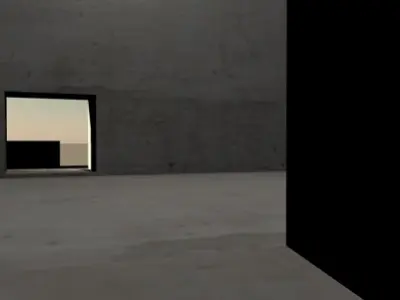 Bunker fbx concrete building in desert 3D model