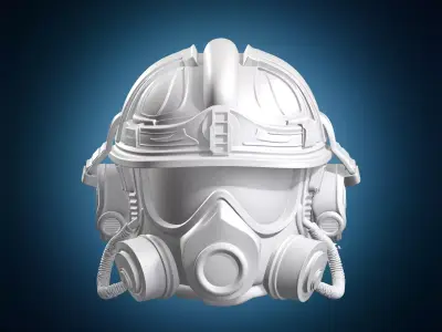 Futuristic Tactical Gas Mask Helmet Design 3D print model
