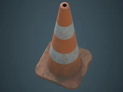 Traffic Cone 4B Low-poly 3D model