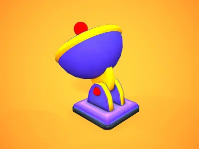 ANTENNA RADAR CARTOON STYLIZED Low-poly 3D model