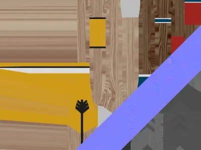 Decorative painted oars set Part three 3D model