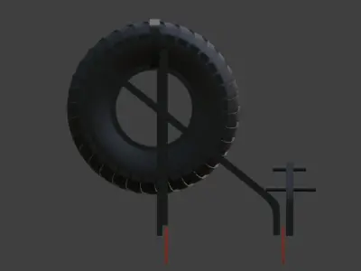 wheel carrier Free low-poly 3D model