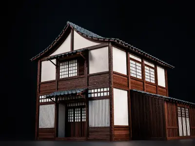 JAPAN TRADITIONAL BUILDING 003 Low-poly 3D model