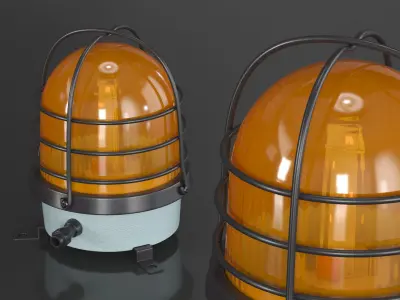 Mucco Signal Beacon Light with Metal Guard Amber 3D model