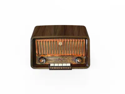 Low Poly Old Radio 4 maresal3d Low-poly 3D model