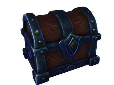 Stylized Treasure Chest Free low-poly 3D model purchase