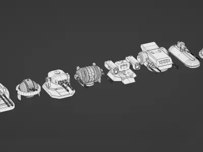 Sci-Fi Turrets and Guns Pack Vol2 - Star Wars 3D model