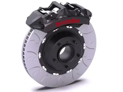 Brembo GTS 6-Pot Brake Kit Low-poly 3D model