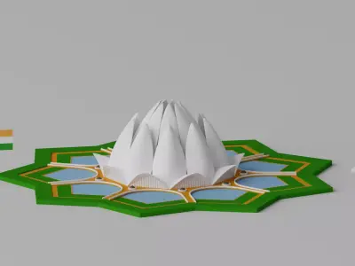 Lotus Temple India 3D model