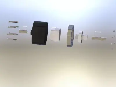 Clutch rotating metal wheel 3D model