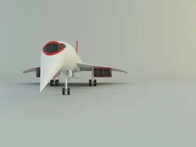 concorde passenger plane model 3D model