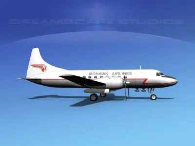 Convair CV-340 Mohawk Airlines 3D model