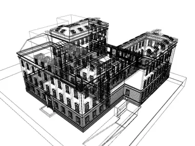 Warsaw King Palace building model 3D model