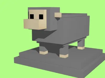 VOXEL SHEEP - MODEL 15 Low-poly 3D model