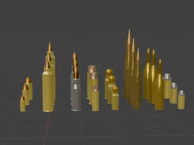 24 Bullets Low-poly 3D model