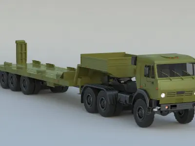 Kamaz-65225 Tank Transporter 3D model