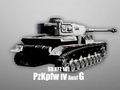 Panzer 4 - PzKpfw IV - Ausf G - Winter Livery Low-poly 3D model