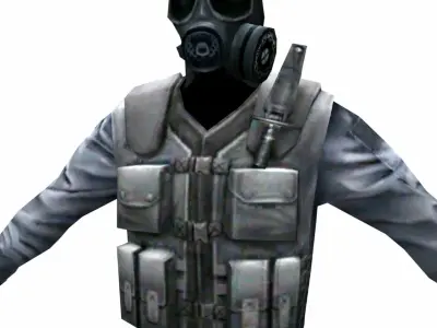 R3 Gas mask Army Soldier Low-poly 3D model