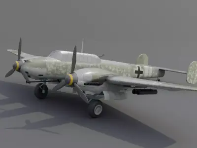 Messerschmitt Bf 110 G-2 Heavy Fighter Low-poly 3D model
