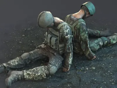Fallen Soldier 2 Low-poly 3D model