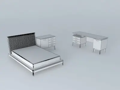 Bedroom set living room furniture Free 3D model