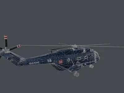 Lowpoly  SA 321 Super Frelon Low-poly 3D model