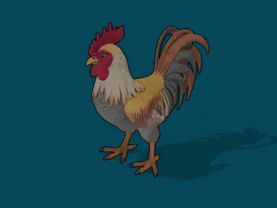 Cartoon big cock Low-poly 3D model