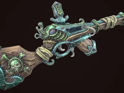 Pirate assault rifle Low-poly 3D model