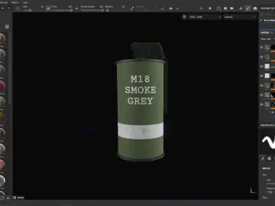 Textured and Rigged M18 Smoke Grenade Low-poly 3D model
