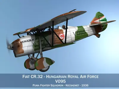 Fiat CR 32 - Hungarian Royal Air Force - V095 3D model