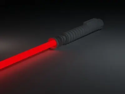 Red And Blue Lightsabers Free 3D model