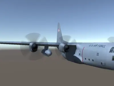 Lockheed C130 Hercules aircraft lowpoly 3d model Low-poly 3D model