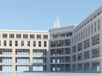 Office Building Interior and Exterior 3D model